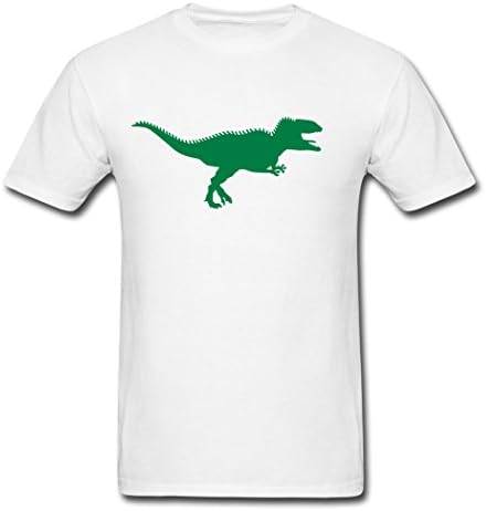 Miss Ying Short Sleeves Giganotosaurus Dinosaur Men's T-Shirt White XXL