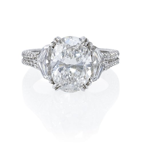 GIA Certified Diamond Antique Style Platinum 