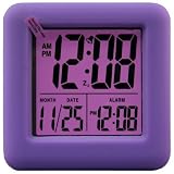 La Crosse Soft Cube LCD Alarm Clock in Purple
