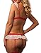 Amilia Sling Sheer Naughty Nurse Uniform Sexy Lingerie Set with Garter Net Stocking,Red,Medium