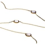 14K Rose Gold Rose de France Amethyst Station Necklace - 40"