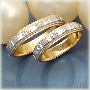 Platinum & 18K Woman's Engraved Wedding Band