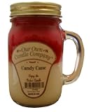 Candy Cane 13 oz Mason Jar Candle (Our Own Candle Company Brand) Made in USA - 100 hr burn time