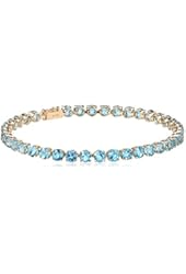 14k Yellow Gold and Round Gemstone Tennis Bracelet