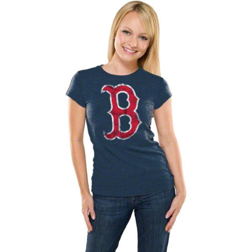 Boston Red Sox Women's Navy Tri-Blend Tunic Length T-Shirt