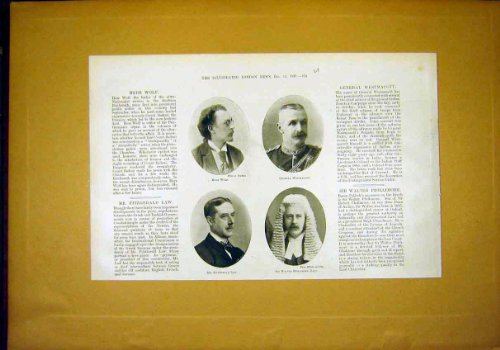 肖像画のオオカミの Westmacott Philimore の法律の古い印刷物 1897のJPEG画像