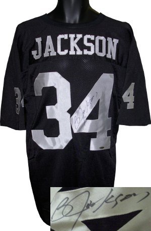 Bo Jackson signed Oakland Raiders Black Russell Athletic Jersey- Tri Star Hologram
