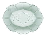 Global Views 20-Inch L by 16-1/4-Inch W Designer Pagoda Platter, French White