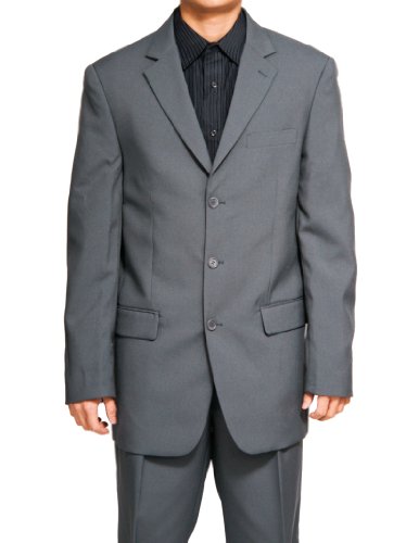 New Men's 3 Button Single Breasted Gray (Grey) Dress Suit