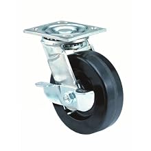 E.R. Wagner Plate Caster, Swivel with Pinch Brake, Phenolic Wheel