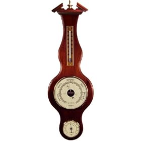 Banjo Barometer Thermometer Hygrometer in Deep Cherry by West and Company by West and Company