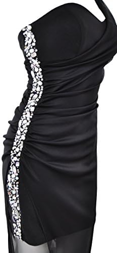 TEEZE ME One Shoulder Illusion Black Silver Semi-Formal Prom Dress Gown Junior 3