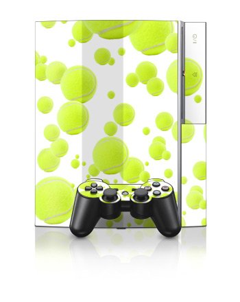 Lots of Tennis Balls Design Protector Skin Decal Sticker for PS3 Playstation 3 Body Console