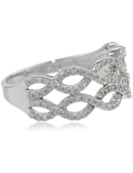10k White Gold Double Twisted Diamond Ring (1/2 cttw, I-J Color, I2-I3 Clarity)