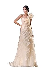 Backless One Shoulder Organza/Silk/Tulle Evening Dress 