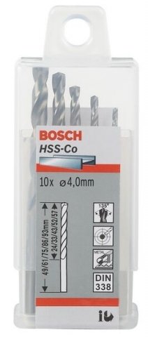 Bosch 2608585881 Rundschaftbohrer 10 St&uuml;ck Metallbohrer HSS-Co4,1 x 43 x 7