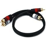 Monoprice 1.5ft Premium 2 RCA Plug/2 RCA Plug M/M 22AWG Cable - Black