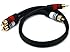 Monoprice 1.5ft Premium 2 RCA Plug/2 RCA Plug M/M 22AWG Cable - Black