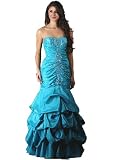 Strapless Embellished Pick-Up Detail Gown