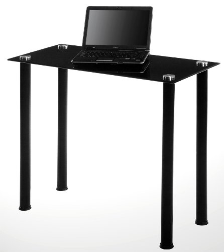 RTA Black Glass Laptop / Writing Desk On Sale