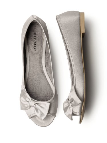 Satin Peep Toe Bridal Ballet Flats