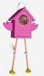 Funky Randy Birdhouse- Far Out Pink Flamingo Bird Wings Legs Unique Usable Hanging R-127