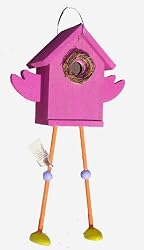 Funky Randy Birdhouse- Far Out Pink Flamingo Bird Wings Legs Unique Usable Hanging R-127