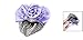 Lady Rhinestone Decor Light Purple Bowknot Shape Barrette Hair Clip w Snood Net