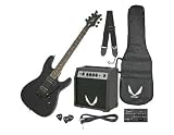 Dean Electric Guitar Starter Pack with Vendetta XMT Metallic Black, 10 Watt Amp, Gig Bag, Cord, Strap, Picks