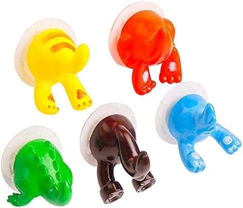 Antonso 5 Piece Animal Tails Vacuum Suction Cups Bathroom Hook Temporary Holder Wall Hangers