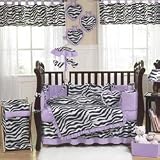 Purple Funky Zebra Baby Bedding 9pc Crib Set