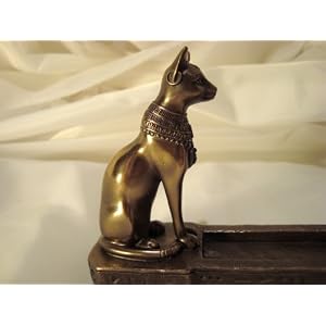 Bronze Bastet Bast Goddess Egyptian Incense Burner Candle Holder Gift