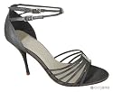 STRAPPY SNAKE SATIN HEEL 6.5 STEEL