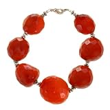EXP Handmade Faceted Agate Bracelet With Silver Beads