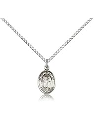 .925 Sterling Silver Saint St. Valentine of Rome Medal Pendant 1/2 x 1/4 Inches Love-9121- Comes with a .925 Sterling Silver Lite Curb Chain Neckace And a Black velvet Box
