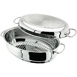 Stellar Specialities 34cm Oval Roaster with rack & dual base