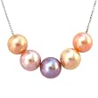 HinsonGayle AAA 8.0-8.5mm Multicolor Five Pearl 18k White Gold Chain Necklace