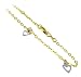 10 KT Two Tone Gold Heart Ankle Bracelet 10K Anklet 10