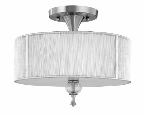 World Imports 8273-37 Bayonne Collection 3-Light Semi-Flush Ceiling Fixture, Brushed Nickel