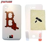 Boston Red Sox iPhone 4 & 4s Case (White) + 4x Accessories (Pwnage)