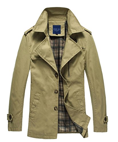 WantDo Men's Outercoat Jacket Solid Cotton Fashion