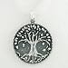 Detailed Round Sterling Silver Tree of Life Pendant on 16" Box Chain, #8529