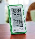 Large-Digit Indoor/Outdoor Color Spot Thermometer and Clock, in Green