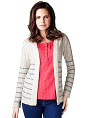 Per Una Open Front Striped Cardigan