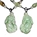 Natural Grade A Jadeite Jade Intricate Hand Carved Male and Female Pi Xiu Dragon Fortune and Prosperity Pendant Necklace Set