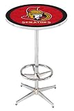 36" Ottawa Senators Counter Height Pub Table - Chrome Base with Footrest