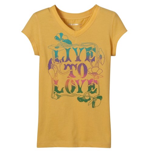 Mossimo Supply Co. Tarifa Gold BG SS Graphic V Neck Tee 