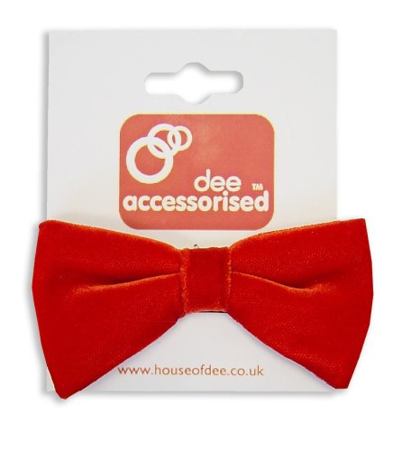 Childrens Toyshop  Toys : Mini Bow Tie on Elastic Red Satin