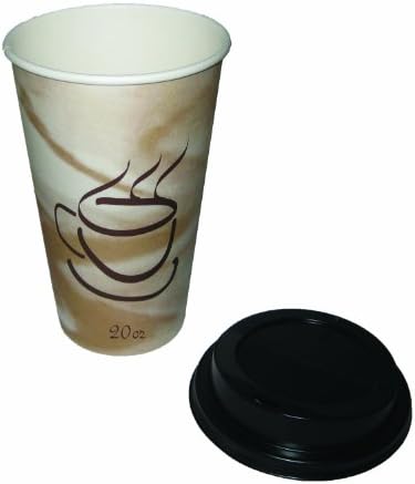 Comfort Coffee Cup (20-ounce Cups), 100-count Cups + Black Lids