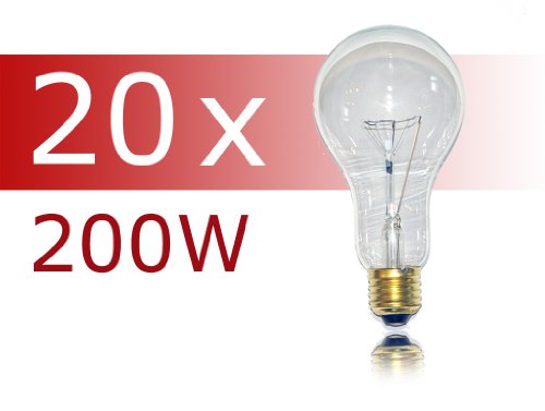 20 x Glühlampe Glühbirne 200W